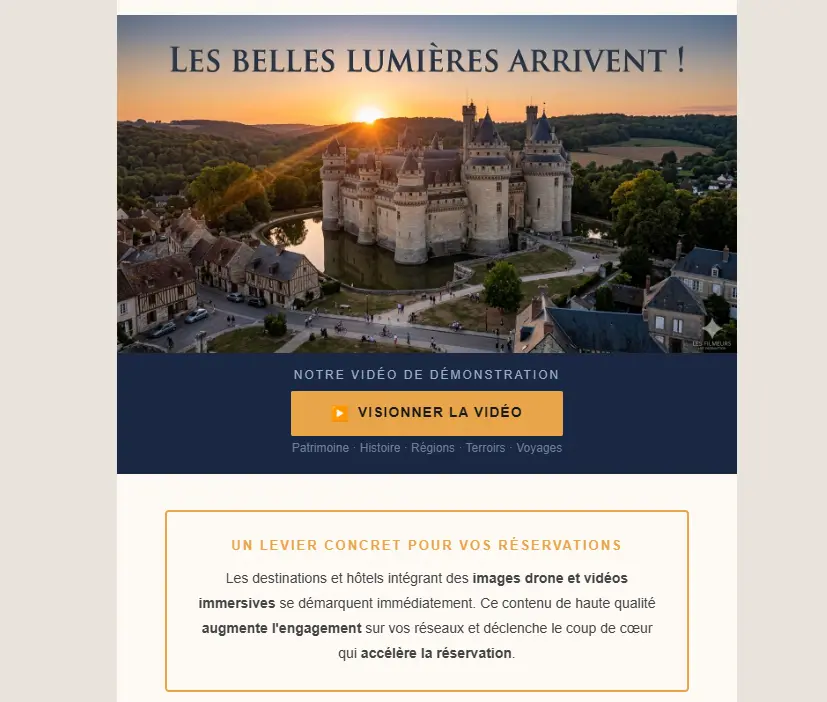 Design de newsletter tourisme — campagne emailing LFP